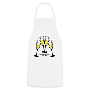 sekt glas anstossen - Kochschürze - Weiß - Vorne - AI Model Male 185 dark (185cm)