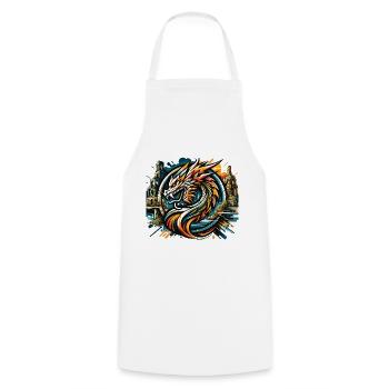 Dragon Tête de Dragon Logo Ruine Drachenfels - Tablier de cuisine - blanc - Devant - AI Model Male 185 dark (185cm)