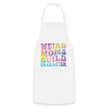 Weird Moms Build Character - Cooking Apron - white - Front - AI Model Male 185 dark (185cm)