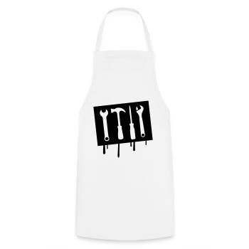 werkzeug symbol icon handwerker - Kochschürze - Weiß - Vorne - AI Model Male 185 dark (185cm)