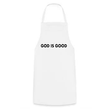 God is good - Cooking Apron - white - Front - AI Model Male 185 dark (185cm)