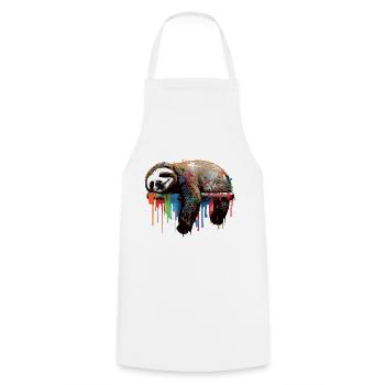 Graffiti Sloth - Cooking Apron - white - Front - AI Model Male 185 dark (185cm)