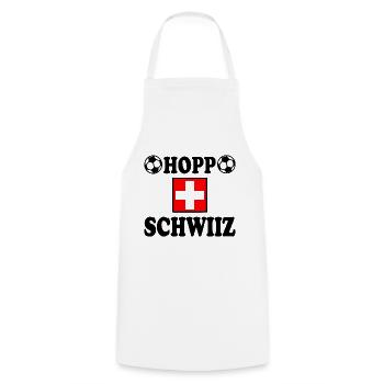 Hopp schwiiz - Tablier de cuisine - blanc - Devant - AI Model Male 185 dark (185cm)