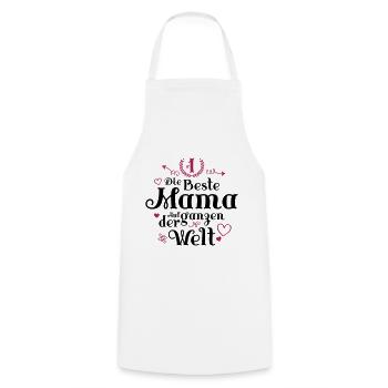 Die Beste Mama Herz Spruch - Kochschürze - Weiß - Vorne - AI Model Male 185 dark (185cm)
