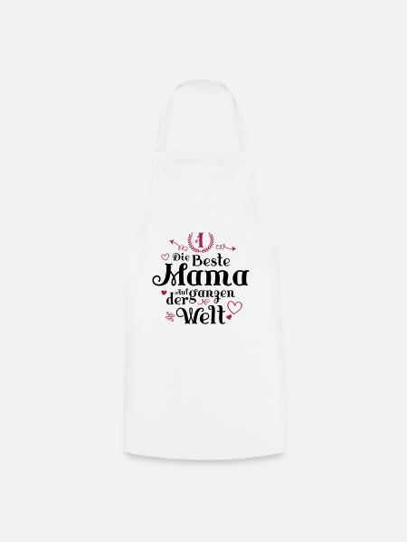 Die Beste Mama Herz Spruch - Kochschürze - Weiß