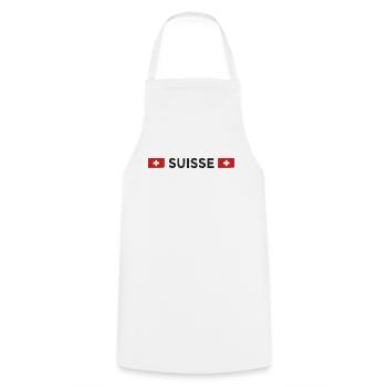 Maillot Suisse Football Fan Drapeau Suisse - Tablier de cuisine - blanc - Devant - AI Model Male 185 dark (185cm)