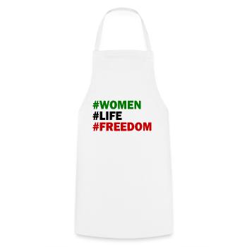 Women life freedom - Tablier de cuisine - blanc - Devant - AI Model Male 185 dark (185cm)