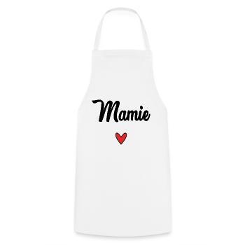 MAMIE. MAMAN. GRAND-MERE. FÊTE DES MÈRES - Tablier de cuisine - blanc - Devant - AI Model Male 185 dark (185cm)