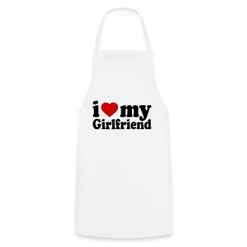 I love my girlfriend - Kochschürze - Weiß - Vorne - AI Model Male 185 dark (185cm)