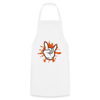 hand party symbol klecks - Kochschürze - Weiß - Vorne - AI Model Male 185 dark (185cm)