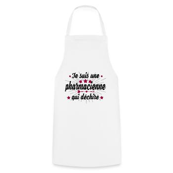 Pharmacienne Pharmacie Pharmacien Métier Humour - Tablier de cuisine - blanc - Devant - AI Model Male 185 dark (185cm)