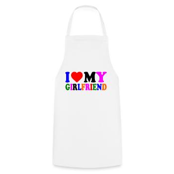 I love my girlfriend - Tablier de cuisine - blanc - Devant - AI Model Male 185 dark (185cm)