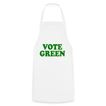 Vote green - Cooking Apron - white - Front - AI Model Male 185 dark (185cm)