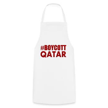 Boycott qatar - Cooking Apron - white - Front - AI Model Male 185 dark (185cm)