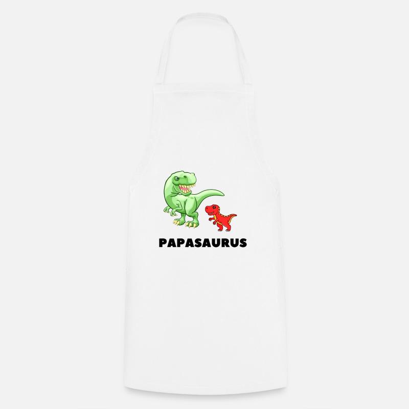 Papa Père Naissance Paternité Papasaurus - Tablier de cuisine - blanc