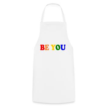 Be you - Kochschürze - Weiß - Vorne - AI Model Male 185 dark (185cm)