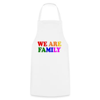 We are family lgbt - Cooking Apron - white - Front - AI Model Male 185 dark (185cm)