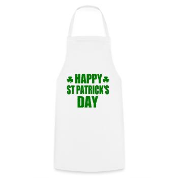 happy st patricks day - Cooking Apron - white - Front - AI Model Male 185 dark (185cm)