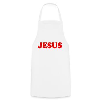 Jesus - Cooking Apron - white - Front - AI Model Male 185 dark (185cm)