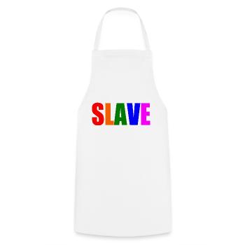 Slave - Kochschürze - Weiß - Vorne - AI Model Male 185 dark (185cm)