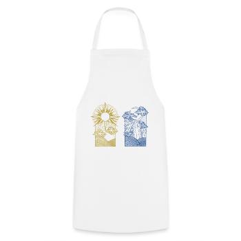Soleil Lune Environnement Défenseur de la nature Nature - Tablier de cuisine - blanc - Devant - AI Model Male 185 dark (185cm)