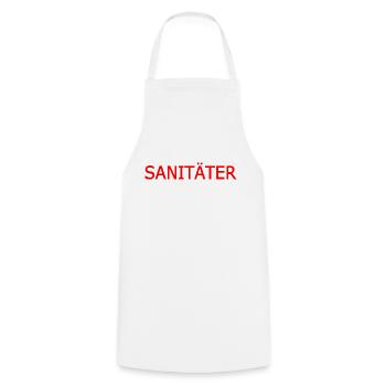 sanitäter - Kochschürze - Weiß - Vorne - AI Model Male 185 dark (185cm)