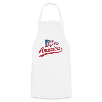 Amerika Flagge - Kochschürze - Weiß - Vorne - AI Model Male 185 dark (185cm)