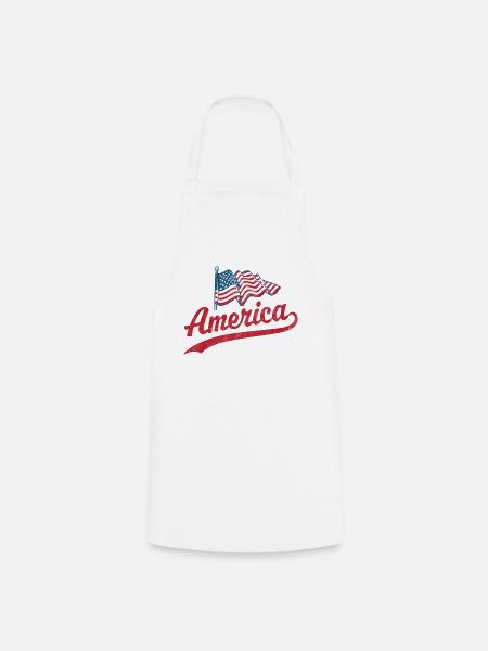 Amerika Flagge - Kochschürze - Weiß