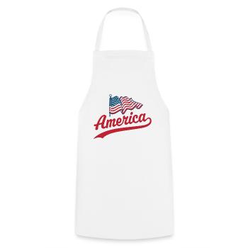 Amerika Flagge - Kochschürze - Weiß - Vorne - AI Model Male 185 dark (185cm)
