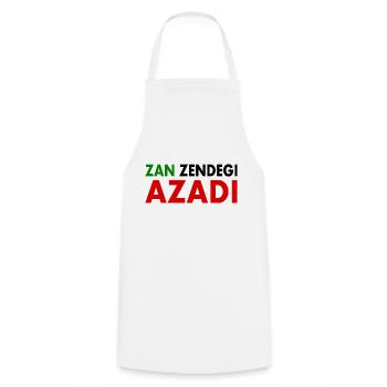 women life freedom Zan zendegi azadi - Tablier de cuisine - blanc - Devant - AI Model Male 185 dark (185cm)