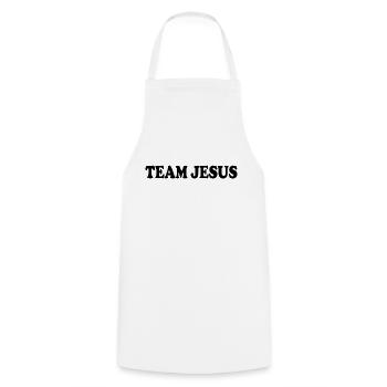 Team jesus - Kochschürze - Weiß - Vorne - AI Model Male 185 dark (185cm)
