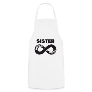 Sister Always On Never Off Sister Love Heart - Cooking Apron - white - Front - AI Model Male 185 dark (185cm)