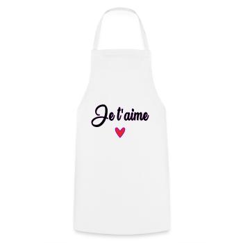MOTHER'S DAY. HAPPY MOTHER'S DAY. MOM - Cooking Apron - white - Front - AI Model Male 185 dark (185cm)