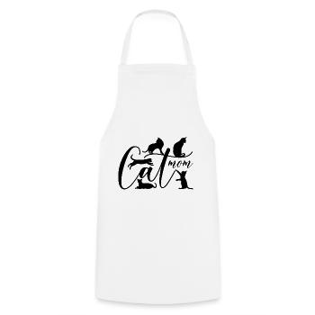 Katzenmama - spielende Kätzchen - Kochschürze - Weiß - Vorne - AI Model Male 185 dark (185cm)