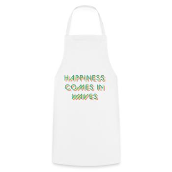 Typo 'Le bonheur vient par vagues' Karma Balance Candy - Tablier de cuisine - blanc - Devant - AI Model Male 185 dark (185cm)