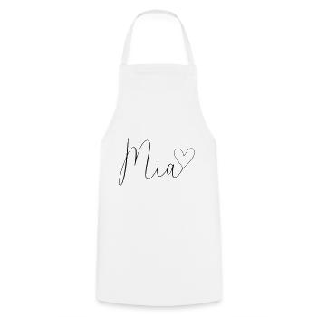 Mia surname First name Girl - Cooking Apron - white - Front - AI Model Male 185 dark (185cm)