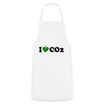 I love co2 - Cooking Apron - white - Front - AI Model Male 185 dark (185cm)