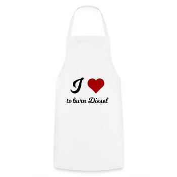 For the diesel drivers - Cooking Apron - white - Front - AI Model Male 185 dark (185cm)