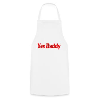 Yes daddy - Cooking Apron - white - Front - AI Model Male 185 dark (185cm)