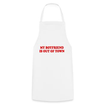 my boyfriend is out of town - Cooking Apron - white - Front - AI Model Male 185 dark (185cm)