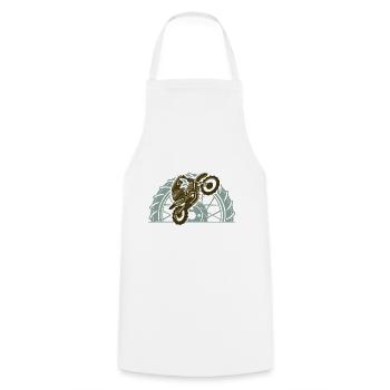 Motocross - Cooking Apron - white - Front - AI Model Male 185 dark (185cm)