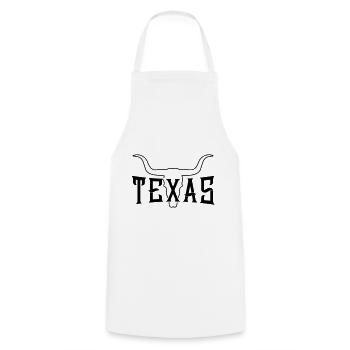 texas bulle symbole squelette - Tablier de cuisine - blanc - Devant - AI Model Male 185 dark (185cm)
