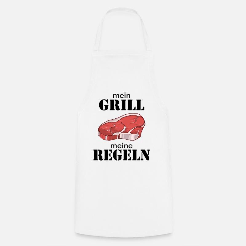 Grill Grillen BBQ - Kochschürze - Weiß
