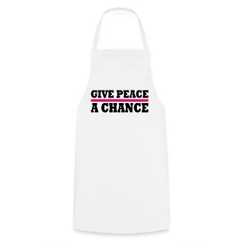 Give peace a chance - Kochschürze - Weiß - Vorne - AI Model Male 185 dark (185cm)