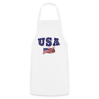 USA Fußball Trikot Amerikanische Flagge - Kochschürze - Weiß - Vorne - AI Model Male 185 dark (185cm)