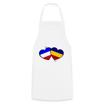 France Roumanie Amour - Tablier de cuisine - blanc - Devant - AI Model Male 185 dark (185cm)
