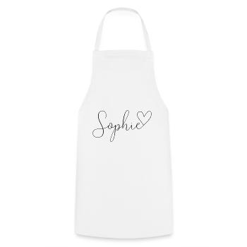 Sophie Last name First name Girl - Cooking Apron - white - Front - AI Model Male 185 dark (185cm)