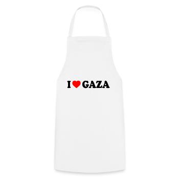 I love gaza - Kochschürze - Weiß - Vorne - AI Model Male 185 dark (185cm)
