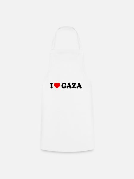 I love gaza - Tablier de cuisine - blanc