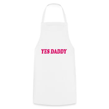 Yes daddy - Kochschürze - Weiß - Vorne - AI Model Male 185 dark (185cm)
